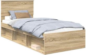 vidaXL Estructura De Cama Con Cabecera Roble Sonoma 90 X 200 Cm Vidaxl