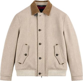 Fay Structured Corduroy Collar Casual Jacket