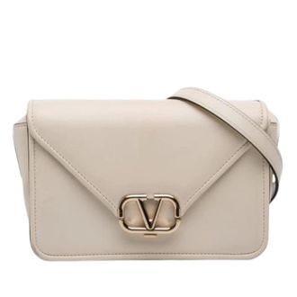 Valentino Pre-owned Crossbody Bag - Dames - Pre-owned - Beige - Maat: ONE Size Leer