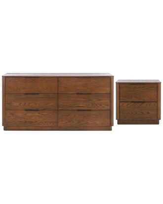 Safavieh Couture Gabrietta 2-Drawer Wood Nightstand