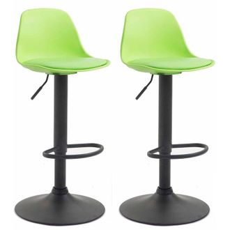 Clp Set 2 sgabelli Kiel in polipropilene e similpelle nero verde