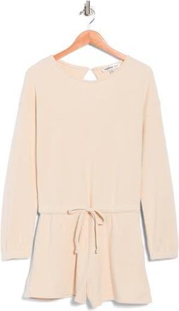 Madden Girl Long Sleeve Ribbed Romper in Birch at Nordstrom Rack, Size X-Large