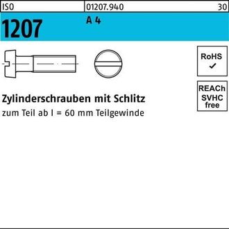 OEM Tornillo Cil&iacute;ndrico Iso 1207 Ranura M3x 3 A 4 1000 Piezas