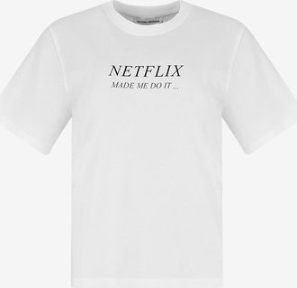 Victoria Beckham Rundhals-T-Shirt aus Jersey Netflix
