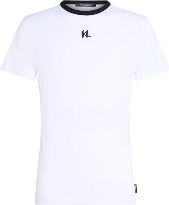 Karl Lagerfeld T-shirt aderente con monogramma - Bianco