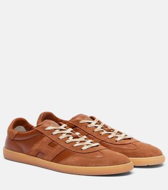 Hogan Cool suede-trimmed leather sneakers