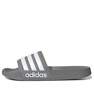 adidas Adilette Shower Slides Cozy Wear-Resistant Unisex Grey Slippers Grey White GY1891