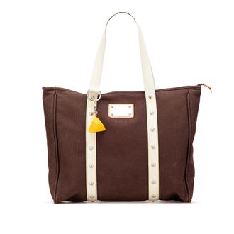 Louis Vuitton Bruine canvas schoudertas met banden