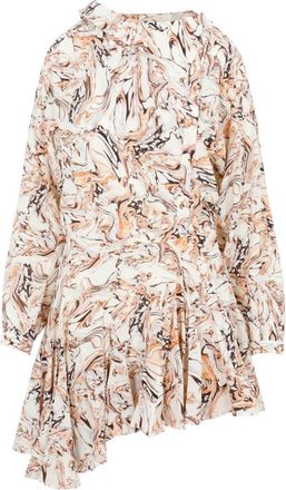 Isabel Marant Tharya Beige Zijden Jurk - Dames - Korte kleedjes - Veelkleurig - XS - Kleedjes