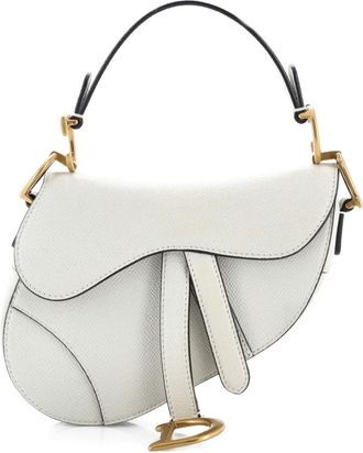 Dior Saddle Handbag Leather Mini shoulder bag - Wit