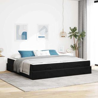 vidaXL vidaXL Struttura del letto Nero 200 x 200 cm Velluto