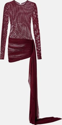 Bananhot Aiden draped sheer jersey minidress