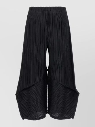 Pleats Please Issey Miyake asymmetrical hem shorts structured bottom design