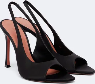 Amina Muaddi Alexa satin slingbacks