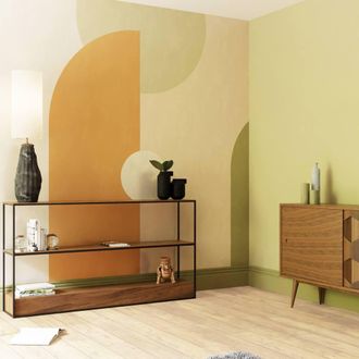 Superfresco Easy Curve & Arch Geo Green RustPrint To Order 3m x 2.8m Mural