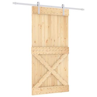 vidaXL Puerta Corredera Natural Y Blanco 100 X 210 Cm Vidaxl