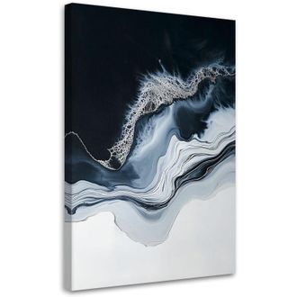 Artgeist Quadro su tela, Astratto Marmo Grigio Nero Minimalismo - 60x90