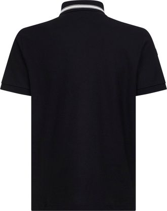 Moncler Mens Piqu&eacute; Polo Shirt Black Cotton T-shirts And Polos