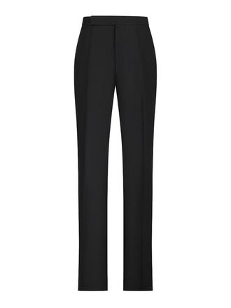 Lardini Straight Leg Black Cotton Trousers