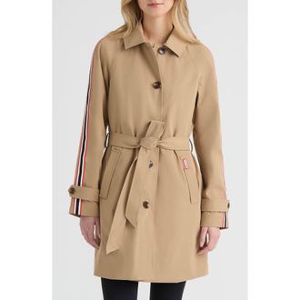 Hunter Sophia Sleeve Stripe Trench Coat in British Tan at Nordstrom, Size X-Large