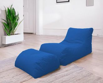 Talamo Italia Talamo Italia - Dmora Chaise Longue De Salon Moderne, Made In Italy, Fauteuil Avec Repose-pieds En Nylon, Pouf Rembourr&eacute; Pour Chambre, 120x80h60 Cm, C
