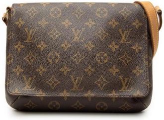 Louis Vuitton Tweedehands Canvas Louis Vuitton tassen - Dames - Vintage Schoudertas - Bruin - ONE Size - Vintage