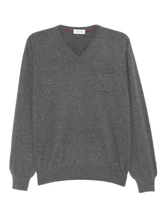 Ferragamo long-sleeve v-neck T-shirt - Grey