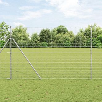 Berkfield Home Field Fence 1.6x25 m Galvanised Steel in Silver