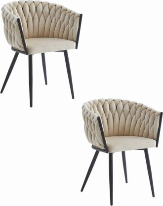 OEM Silla Orion - Terciopelo Beige / Patas Negras X 2