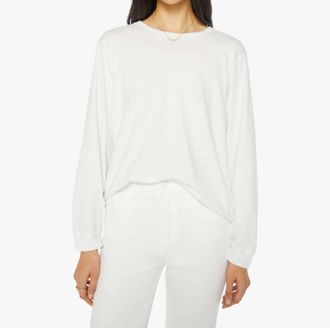 Mother Long Sleeve Rowdy Tee In Bright White
