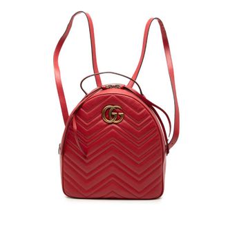 Gucci Pre-owned Gucci Small GG Marmont Matelasse Leather Backpack Ladies 476671 001998