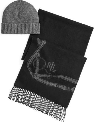 Ralph Lauren Poklon Set - Dames - Wintersjaals - Zwart - ONE Size - Accessoires