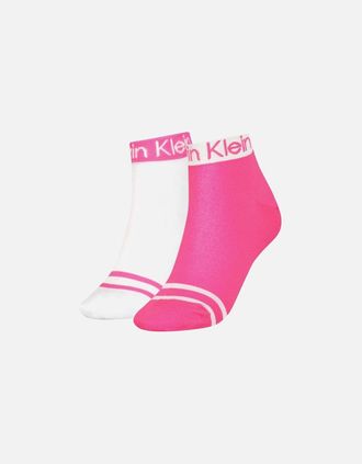Calvin Klein Womens 2-Pack Logo Welt Womens Quarter Socks, Magenta/white - Pink - Size: 13/6.5/7/7.5/11.5/5/12/5.5/12.5/6/10/3.5/10.5/4/11/4.5/8/2/9