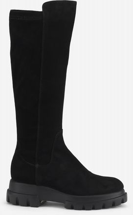 AGL Malika Boot With Chunky Sole in Black Velour at Nordstrom, Size 38