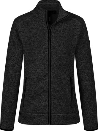 Deproc Strickfleecejacke DEPROC ACTIVE KIRKVALE X WOMEN, Damen, Gr. 44L, grau (asphalt), 100% Polyester, bequem, gerader Abschluss mit Gummizug, Jacken Stric