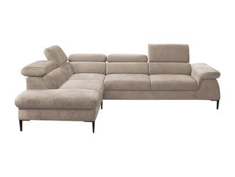 VENTE-UNIQUE.COM Sof&aacute; rinconera terciopelo beige