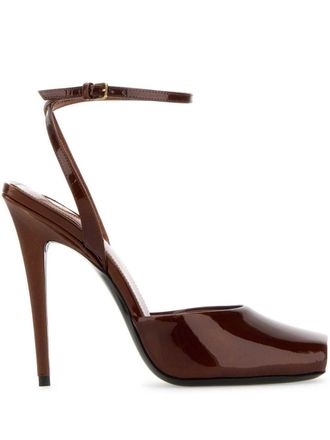 Saint Laurent 110mm La Scandale sandals - Brown