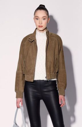 Walter Baker Bowie Suede Bomber Jacket in Cypress Suede at Nordstrom, Size X-Small