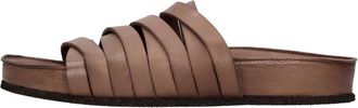 Pantanetti Leren Mules - Dames - Sandalen - Bruin - 36 EU - Leer - Schoenen