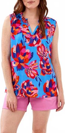 Tribal Frill Sleeveless Top In Multicolor