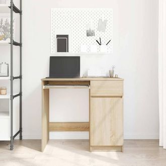 Berkfield Home Durable Desk Sonoma Oak 86x49x76 cm Engineered Wood in Light Brown | Size: 86 x 49 x 76 cm