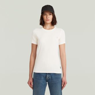 G-Star Statement Chest Logo Optic Slim Top - Beige - Dames