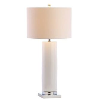Jonathan Y Designs Dallas 31.5 Ceramic LED Table Lamp in White/chrome at Nordstrom