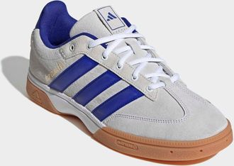 adidas Hallenschuh ADIDAS PERFORMANCE SPEZIALIST INDOOR, Herren, Gr. 42,5, grau (cloud wei&szlig;, lucid blau, grau two), Leder, Textil, Schuhe Hallenschuh, geeign