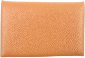 Herm&egrave;s Pre-owned Wallets, female, Orange, Size: ONE SIZE Pre-owned Leather Home-Office Wallet