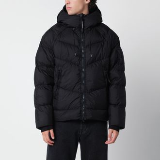 C.P. Company Black DD Shell hooded down jacket in nylon