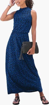 Lascana Womens High Neck Maxi Dress in Blue-Printed at Nordstrom, Size 12
