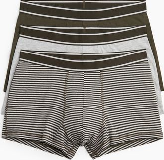 H&M 3er-Pack Kurze Trunks aus Baumwolle - Green