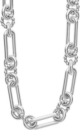 Lagos Signature Caviar Link Necklace in Silver at Nordstrom, Size 18