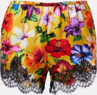 Dolce & Gabbana Floral silk-blend satin shorts